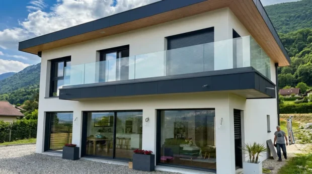 Garde-corps verre sur profil&eacute;